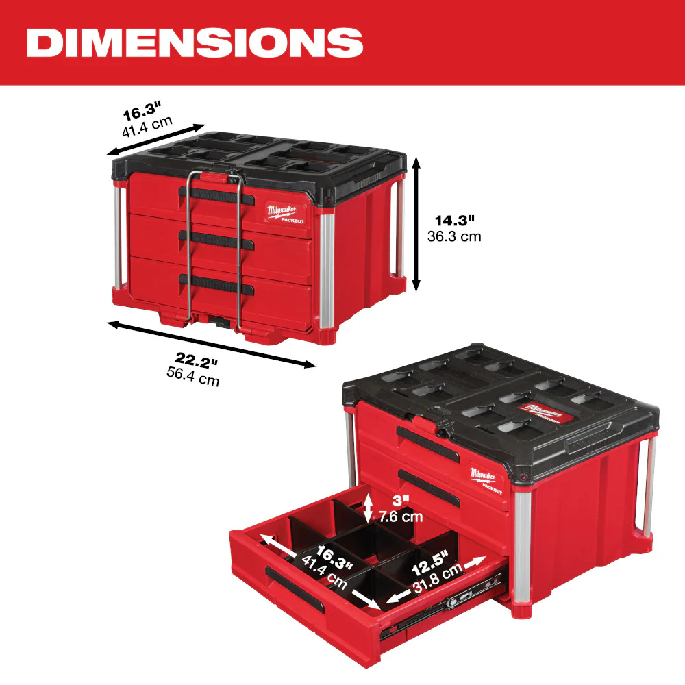 Milwaukee 48-22-8420 PACKOUT Rolling Drawer Tool Box with 7 Drawers