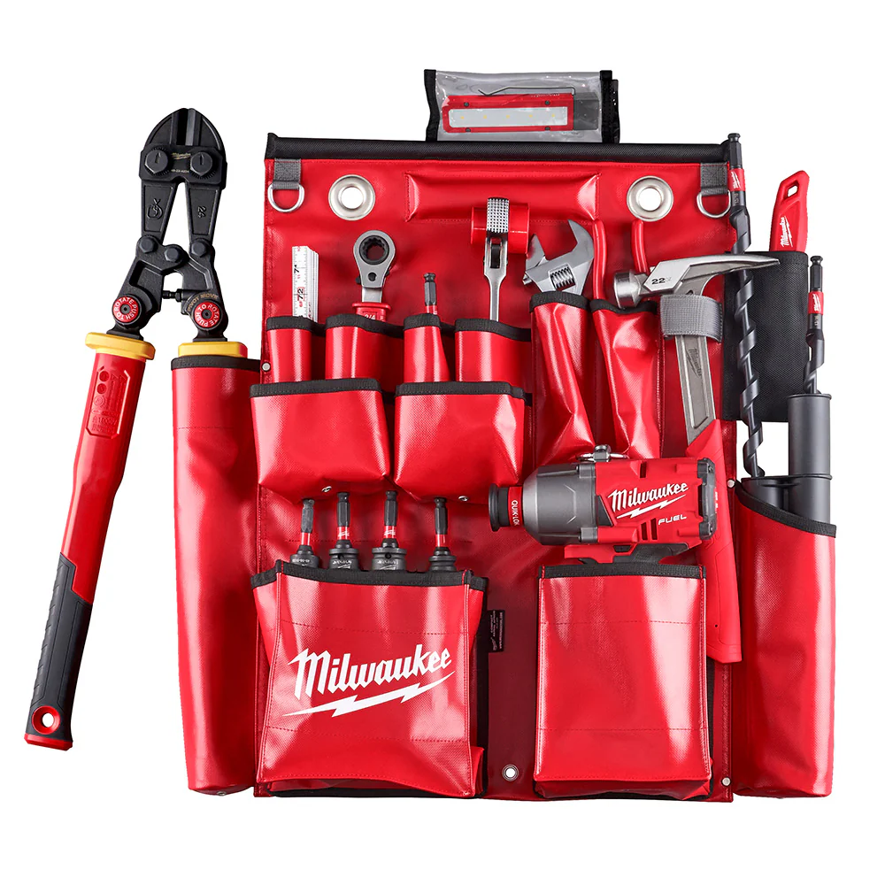 Milwaukee 48-22-8291 18 Pocket Lineman's Compact Durable Aerial Tool Apron