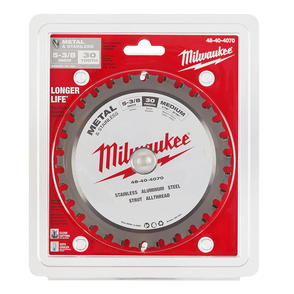 Milwaukee 48-40-4070 5-3/8 x 30 Teeth Stainless Steel Metal Circular Saw Blade