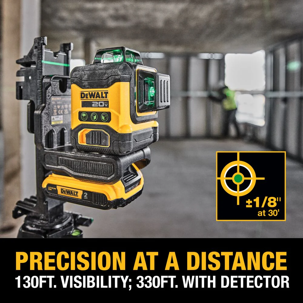 DeWALT DCLE34031D1 20V 3 x 360 Green Horizontal Line Laser Kit