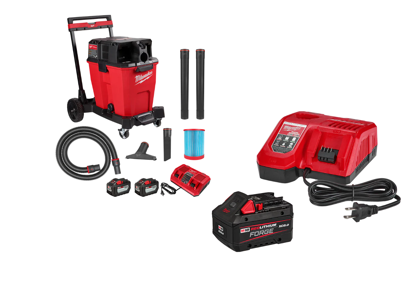 Milwaukee 0930-22HD8 M18 FUEL 12 Gallon Wet/Dry Vacuum Kit w/ 8AH Starter Kit