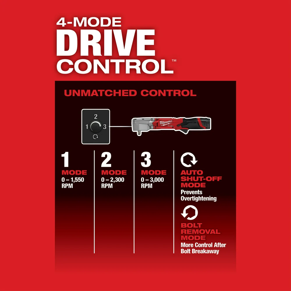 Milwaukee 2564-20 M12 FUEL 12V 3/8 Cordless Right Angle Impact Wrench-Bare Tool