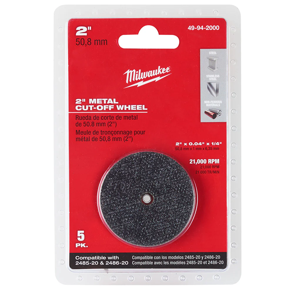 Milwaukee 49-94-2000 2 Metal Cut Off Wheel 5 Pack
