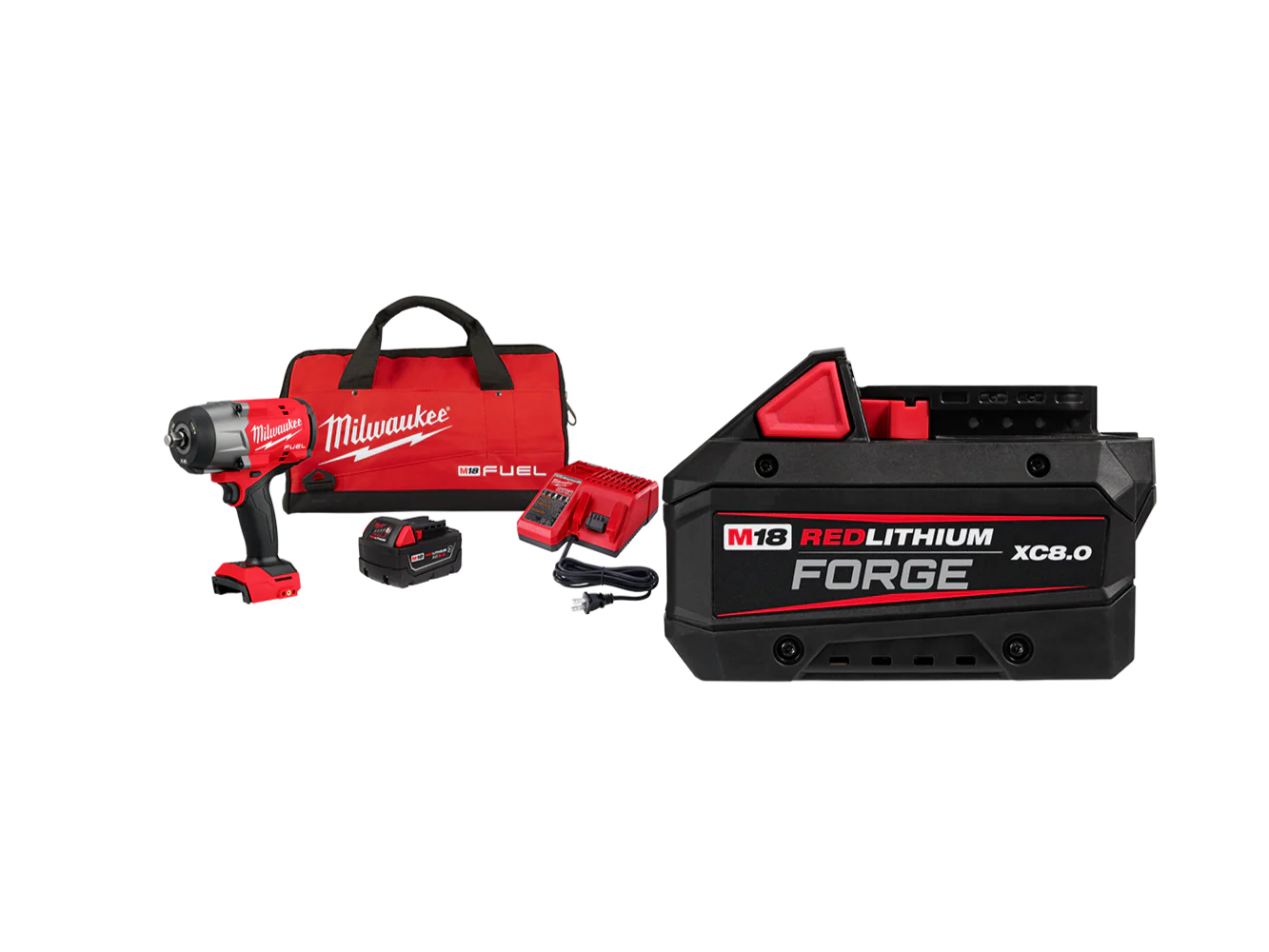 Milwaukee 2967-21B8F M18 FUEL 18V 1/2 Impact Wrench Kit w/ 8AH Forge Battery
