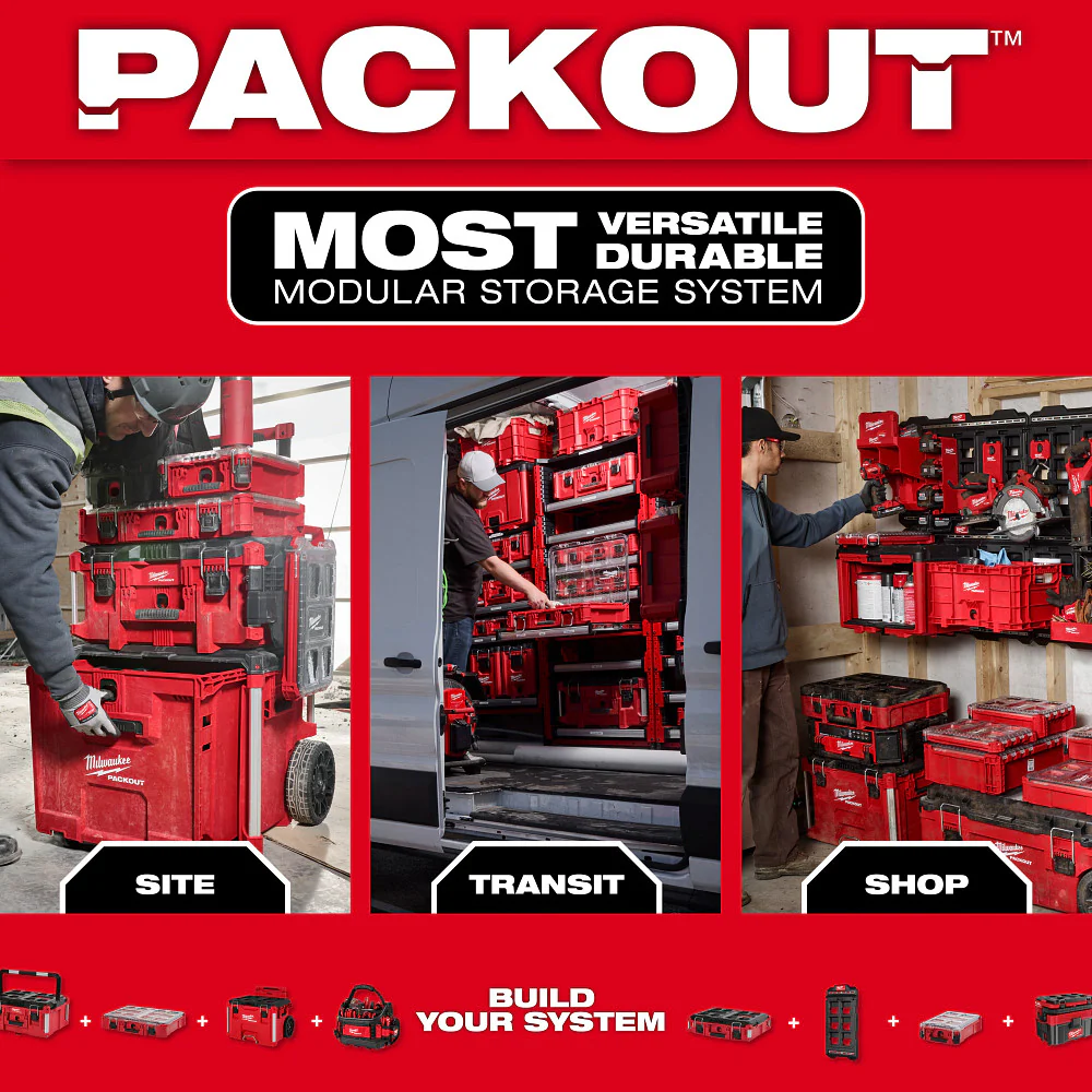 Milwaukee 48-21-8000 PACKOUT Modular Storage System Rack w/ Sliding Drawers