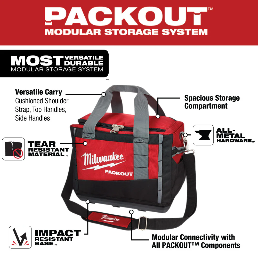 Milwaukee 48-22-8321 15-Inch Heavy Duty PACKOUT Polyester Carrying Tool Bag