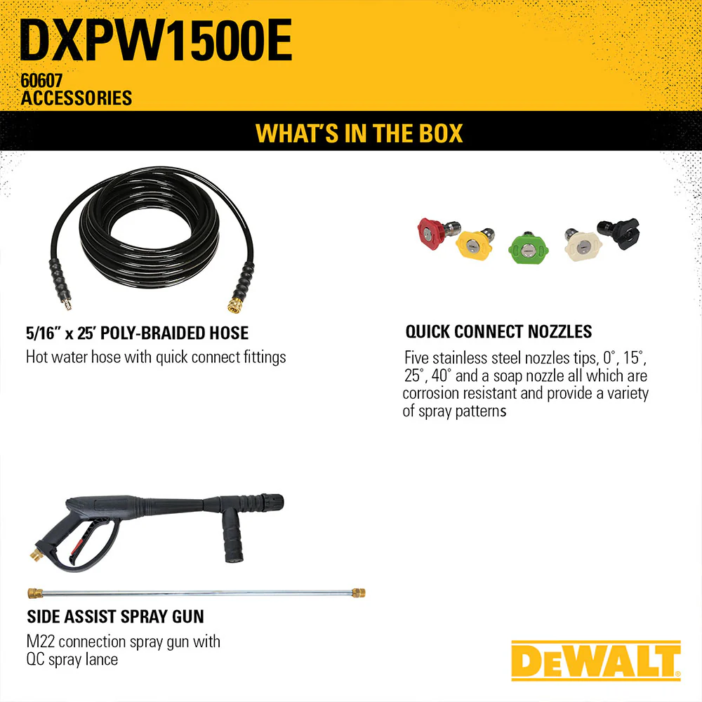 DeWALT DXPW1500E 1.500-Psi 2.0-Gpm Cold Water Commercial Pressure Washer