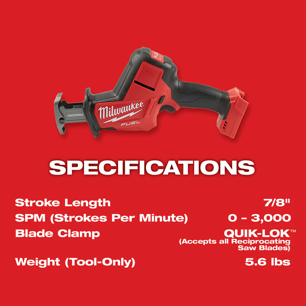 Milwaukee 2719-20 M18 FUEL 18V 7/8-Inch Cordless Hackzall - Bare Tool