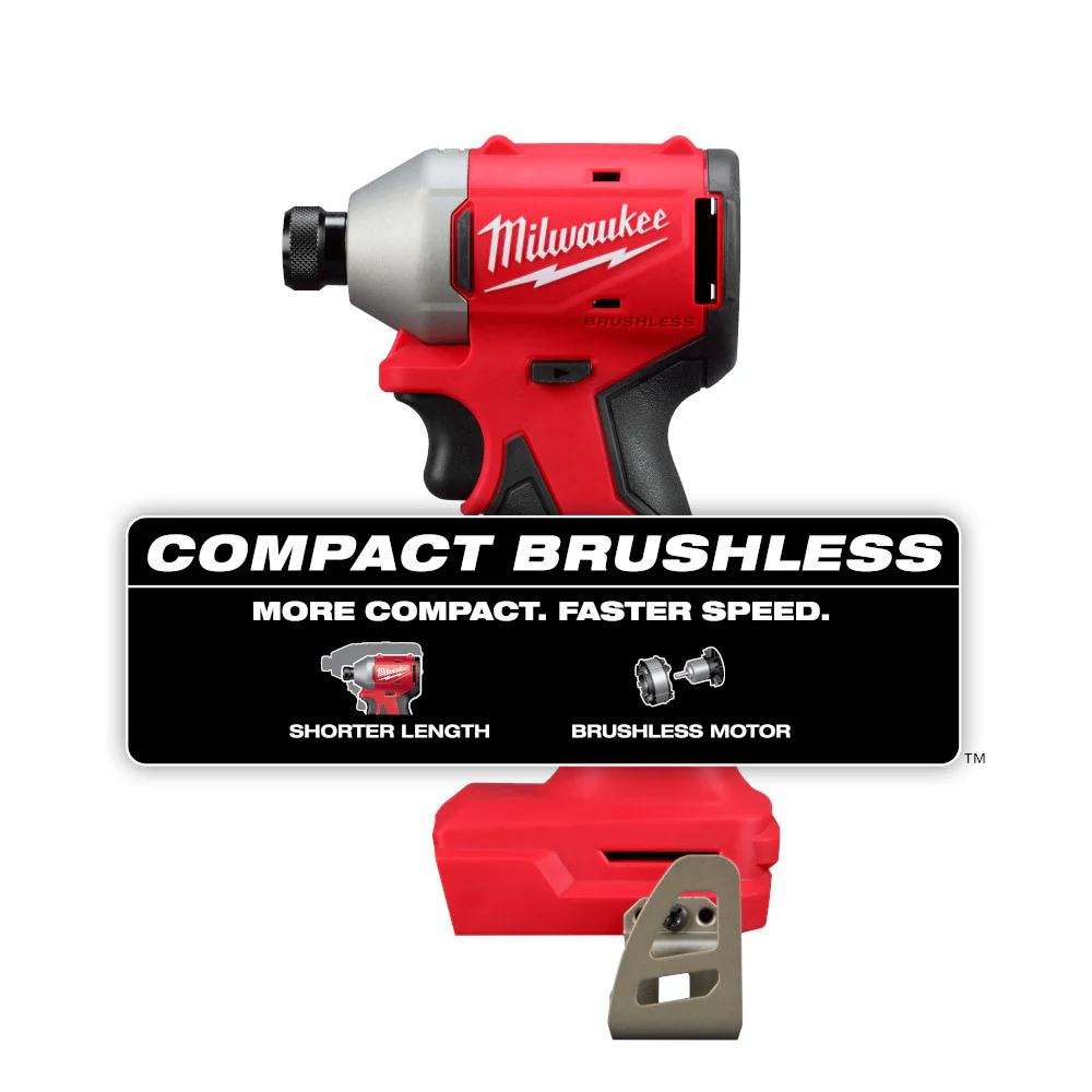 Milwaukee 3650-20 M18 18V 1/4 Compact Brushless Hex Impact Driver - Bare Tool
