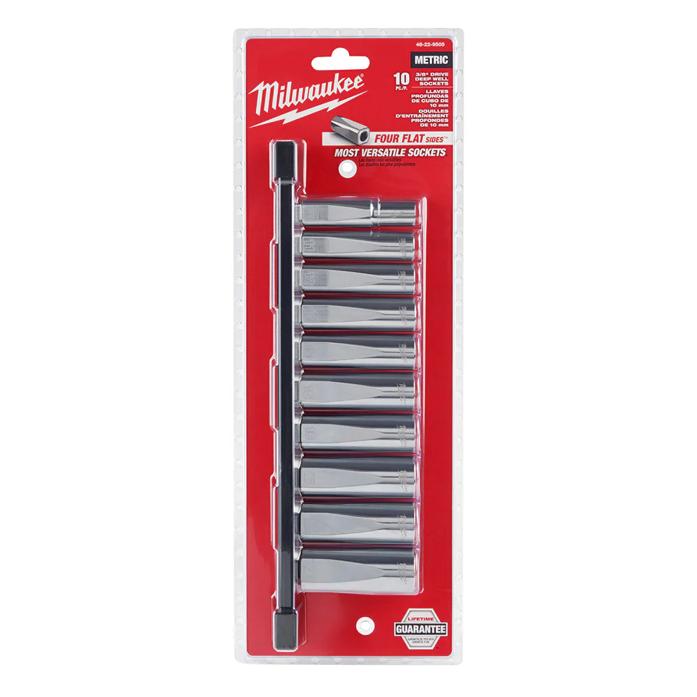 Milwaukee 48-22-9505 3/8 Drive Deep Well Metric Socket Set - 10pc