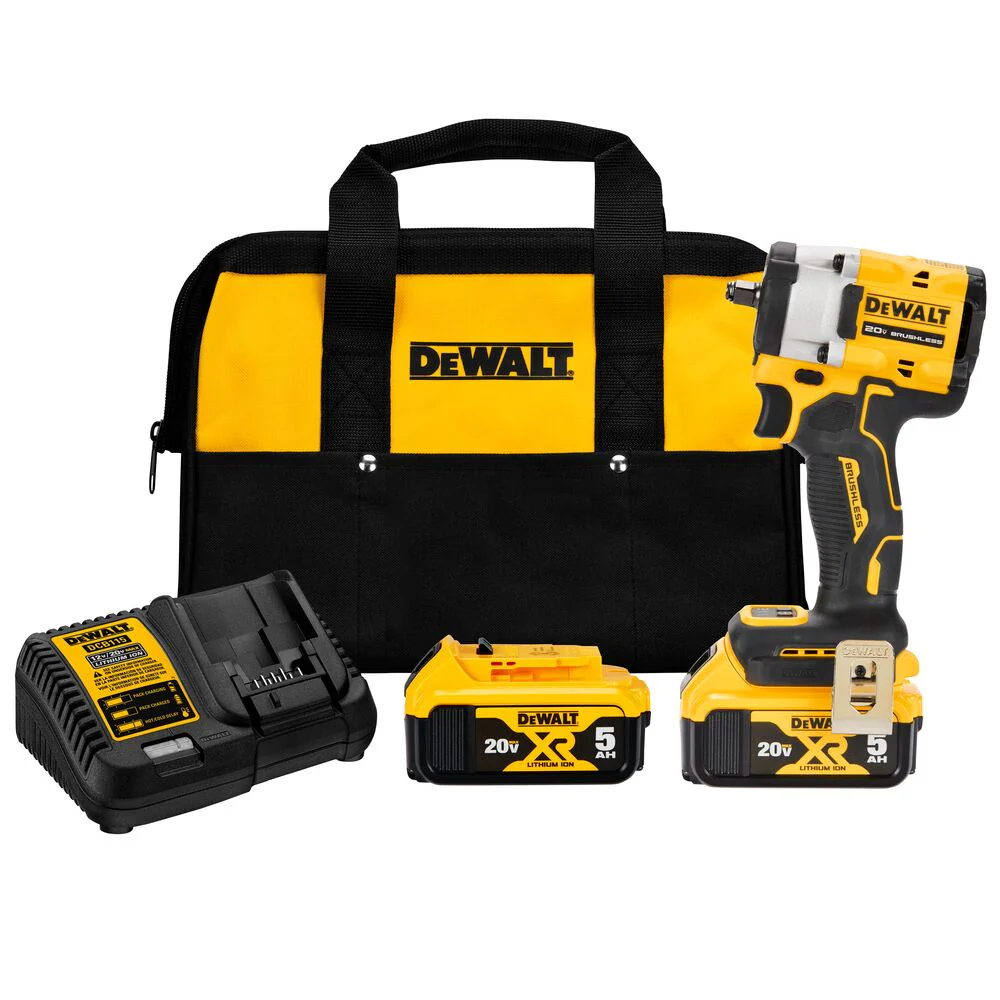 DeWALT DCF923P2 20V MAX ATOMIC 3/8 Compact Impact Wrench w/ Hog Ring Anvil Kit