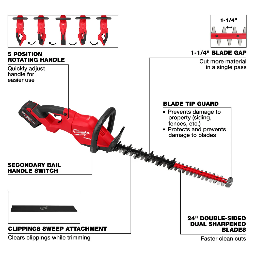 Milwaukee 3033-21 M18 FUEL 24 Cordless Lithium-Ion Hedge Trimmer Kit