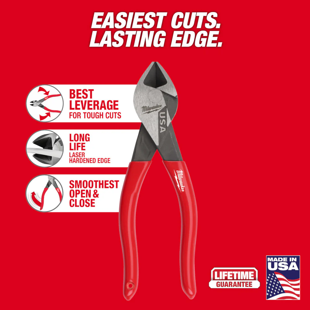 Milwaukee MT506 6 Diagonal Dipped Grip Cutting Pliers - Made In USA