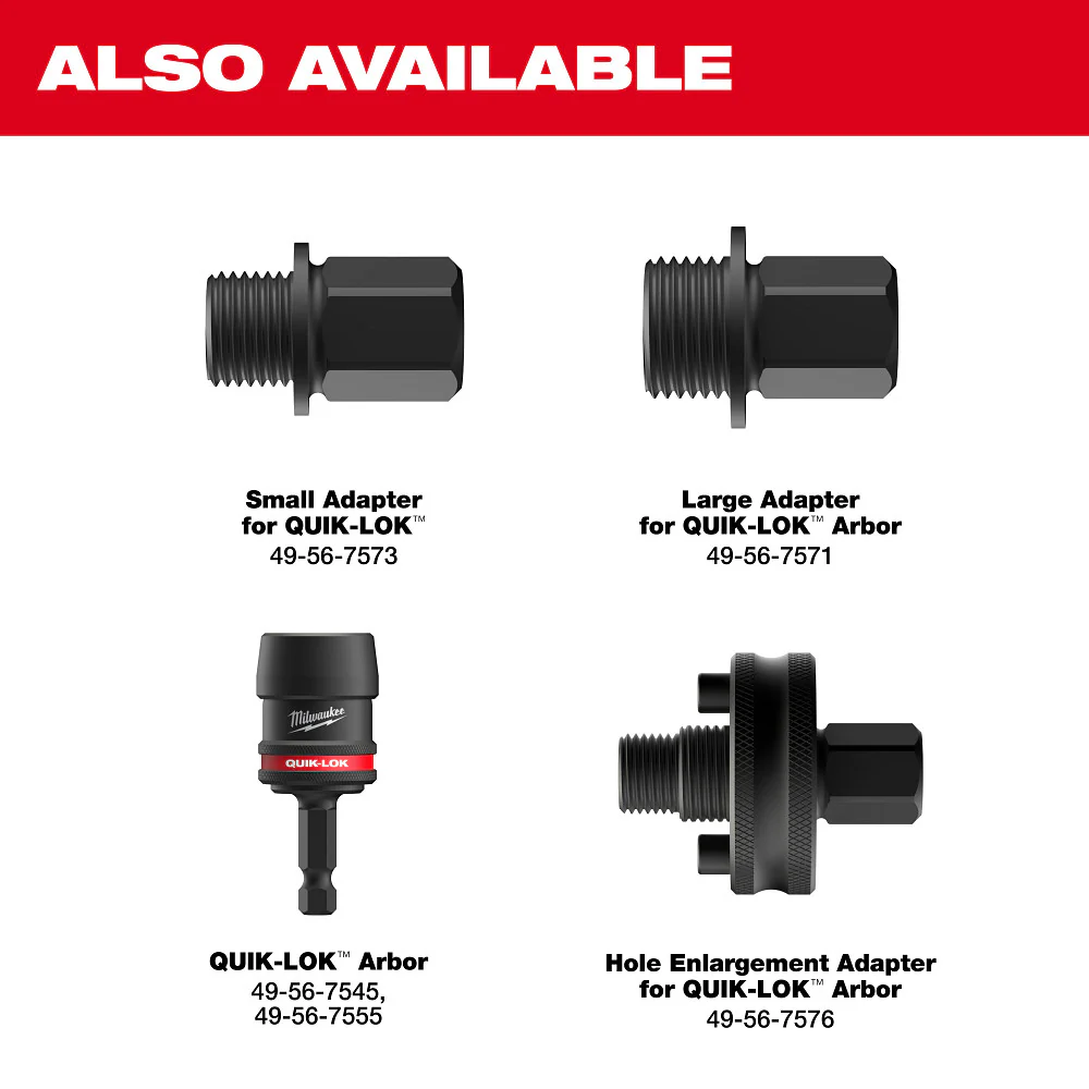 Milwaukee 49-56-7575 Large Thread Pin Adapters for QUIK-LOK Arbor System - 2PK