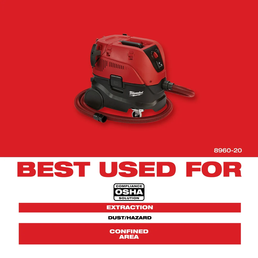 Milwaukee 8960-80 8 Gallon Corded Dust Extractor w/ Automatic Filter - Recon