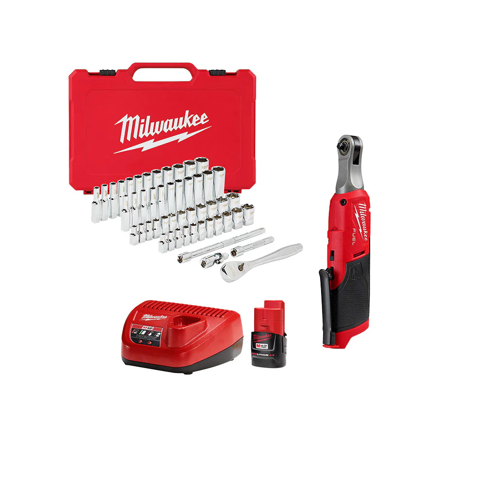 Milwaukee 2566-21S M12 FUEL 1/4 Ratchet Kit w/ 50 PC Socket Set