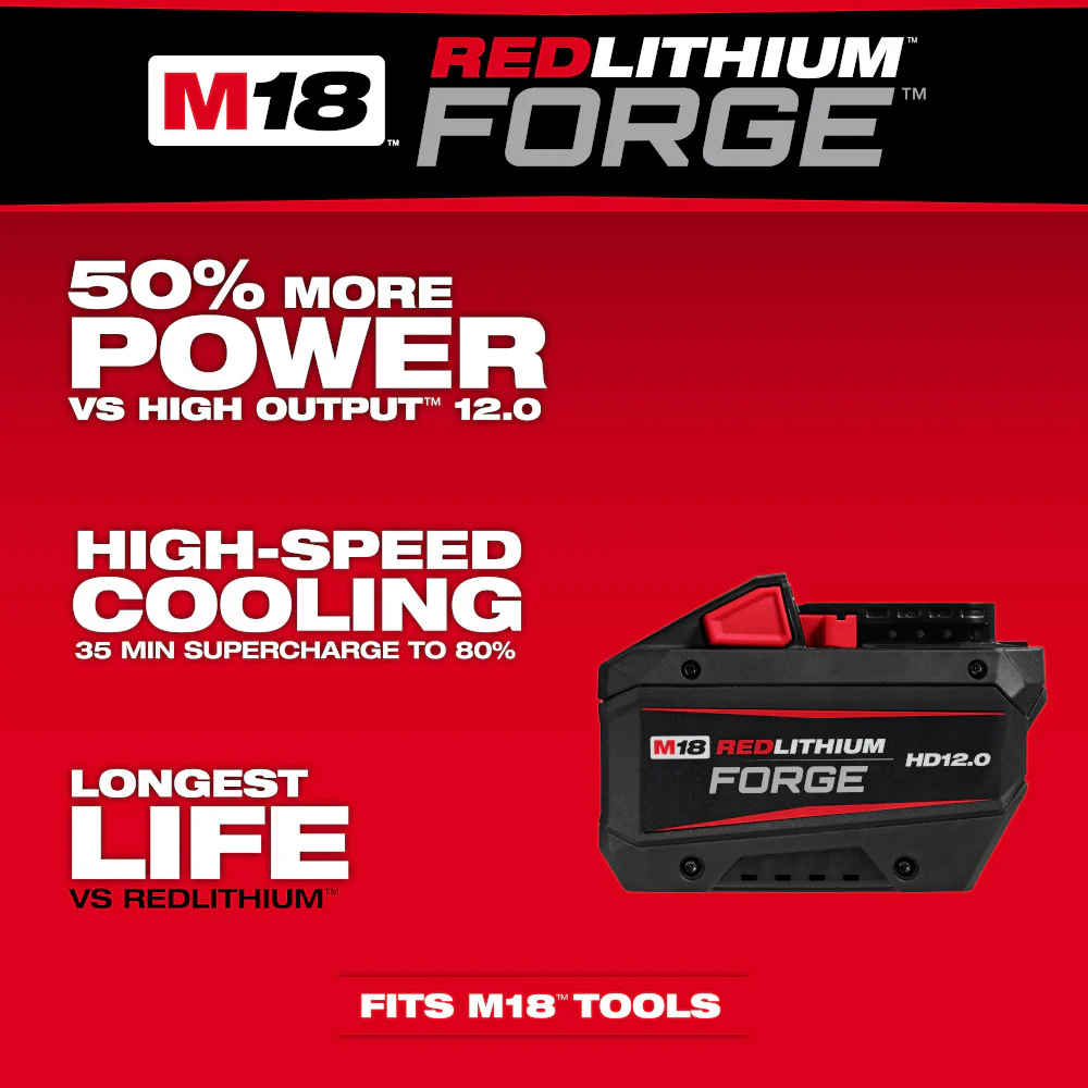 Milwaukee 48-11-1813 M18 18V HD12.0 REDLITHIUM FORGE Battery Pack