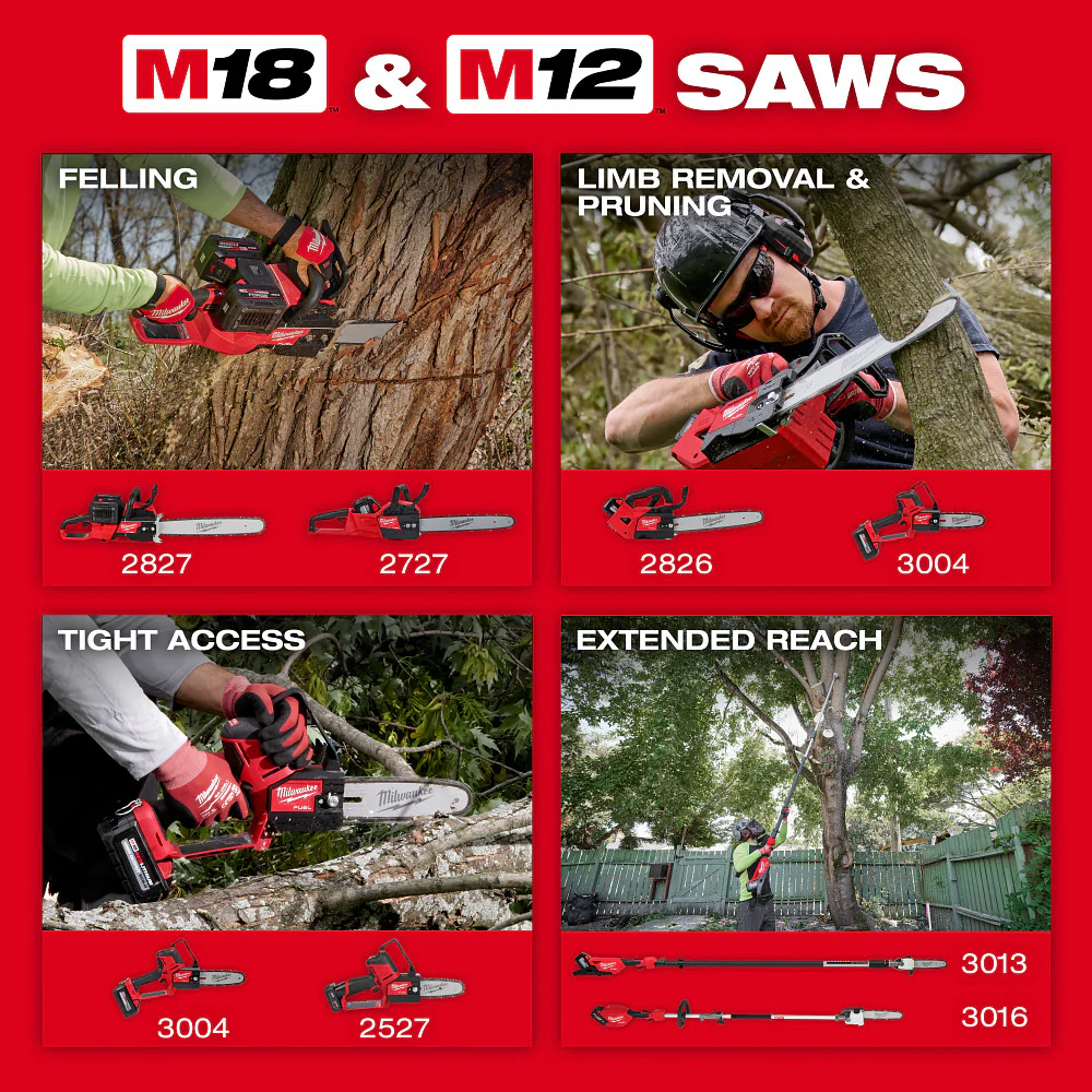 Milwaukee 2826-20TCH M18 FUEL 18V 14 Top Handle Chainsaw - Bare Tool w/ Chain