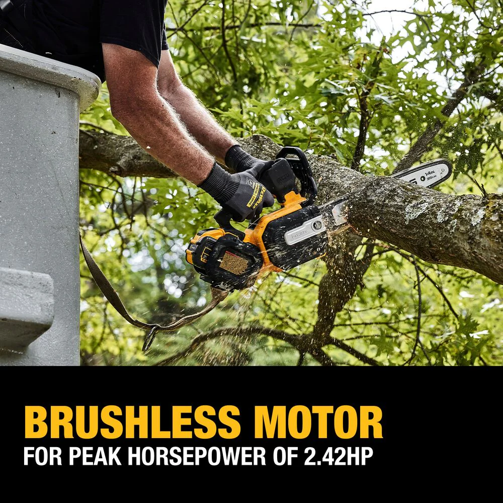DeWALT DCCS674X2 60V MAX 14 Cordless Brushless Top Handle Chainsaw Kit