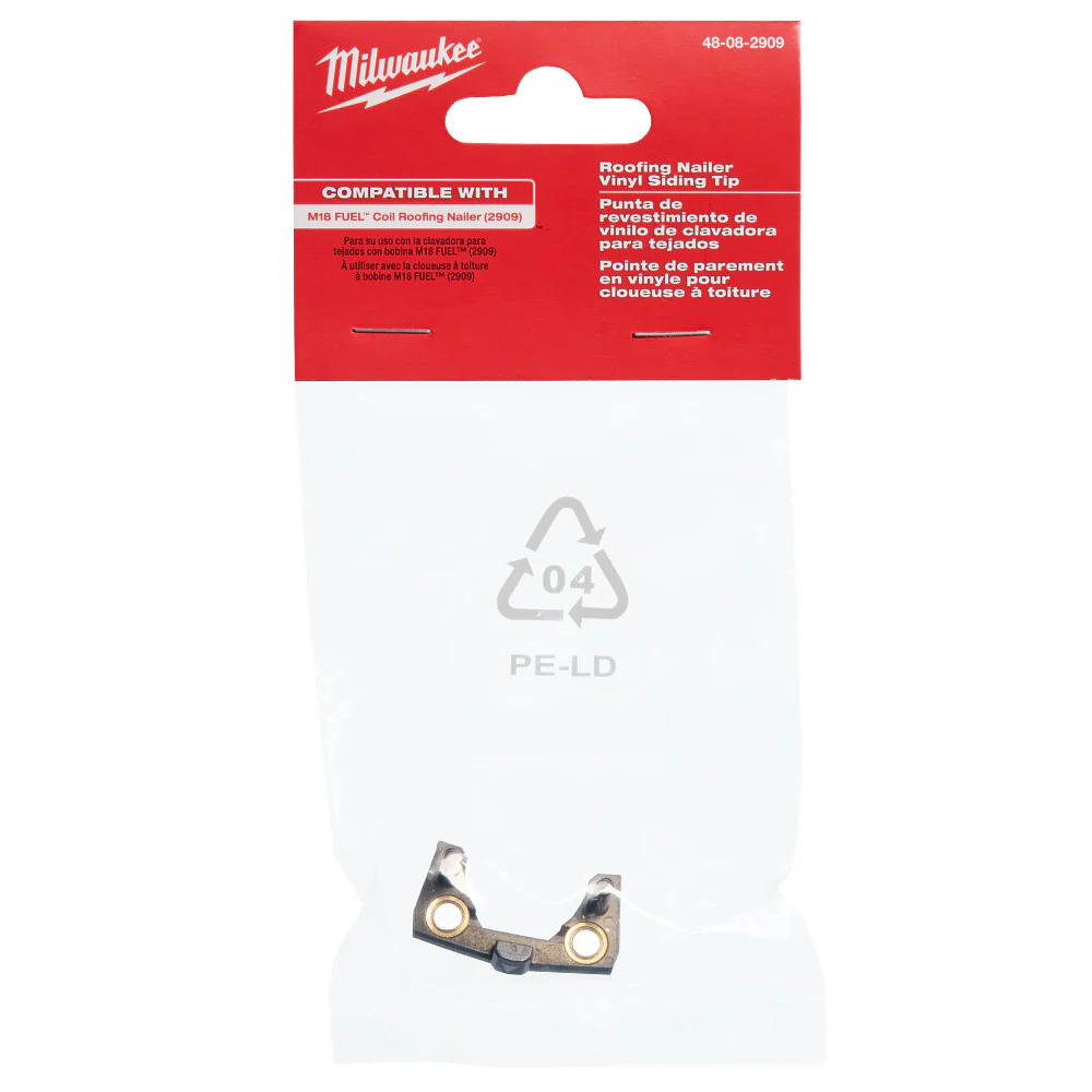 Milwaukee 48-08-2909 M18 FUEL 18V Coil Roofing Nailer Vinyl Siding Tip
