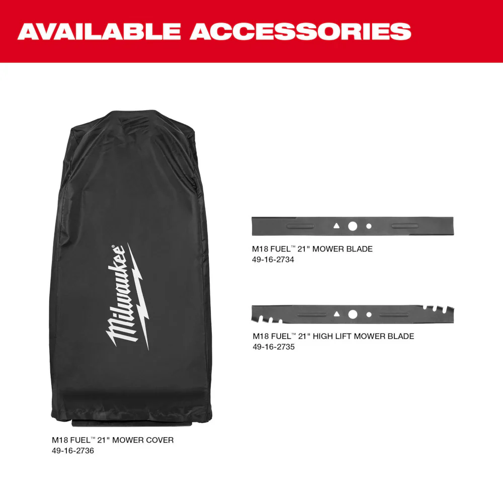 Milwaukee 2823-22HD M18 FUEL 21 Self-Propelled Cordless Lawnmower Mower Kit