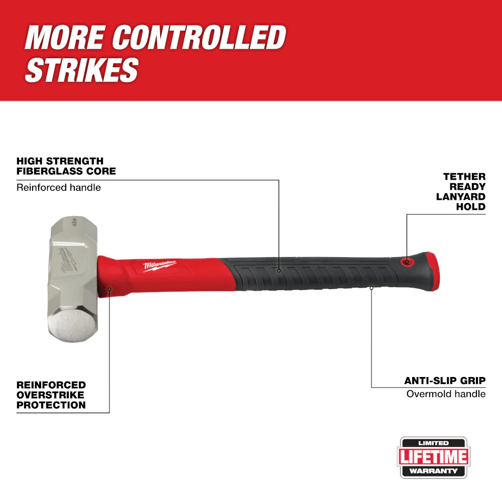 Milwaukee 48-22-9314 4 Pound Fiberglass Engineer Hammer