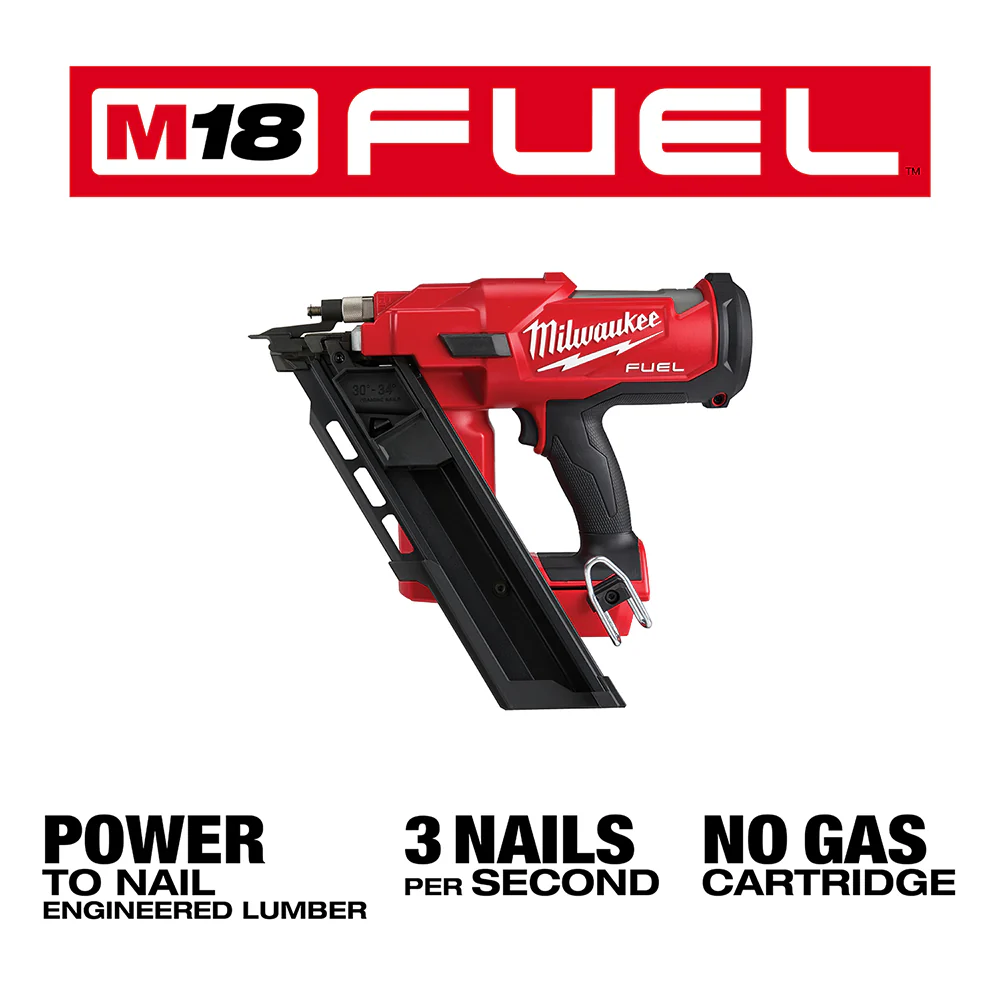 Milwaukee 2745-20EM M18 FUEL 18V 30 Degree Framing Nailer w/ EXT Capacity Mag