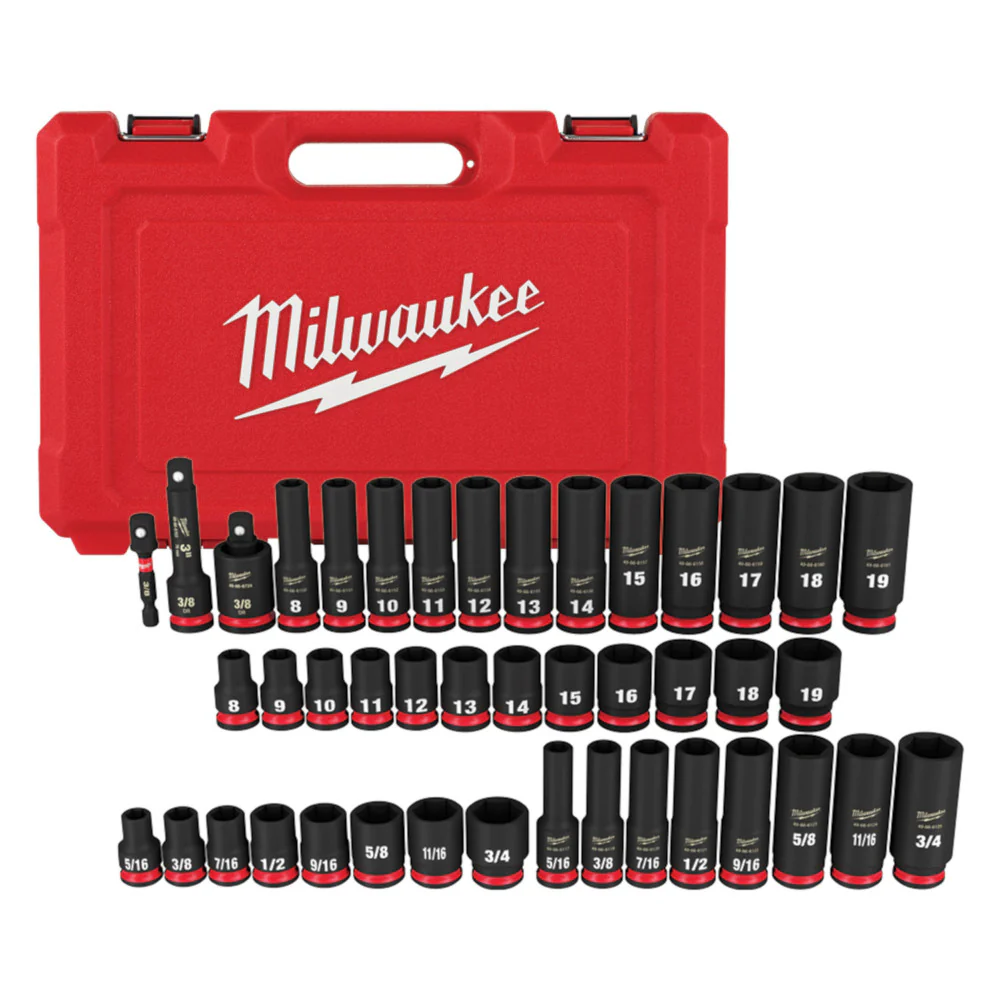 Milwaukee 49-66-7009 SHOCKWAVE 3/8 Impact Duty SAE/Metric Socket Set - 43 PC