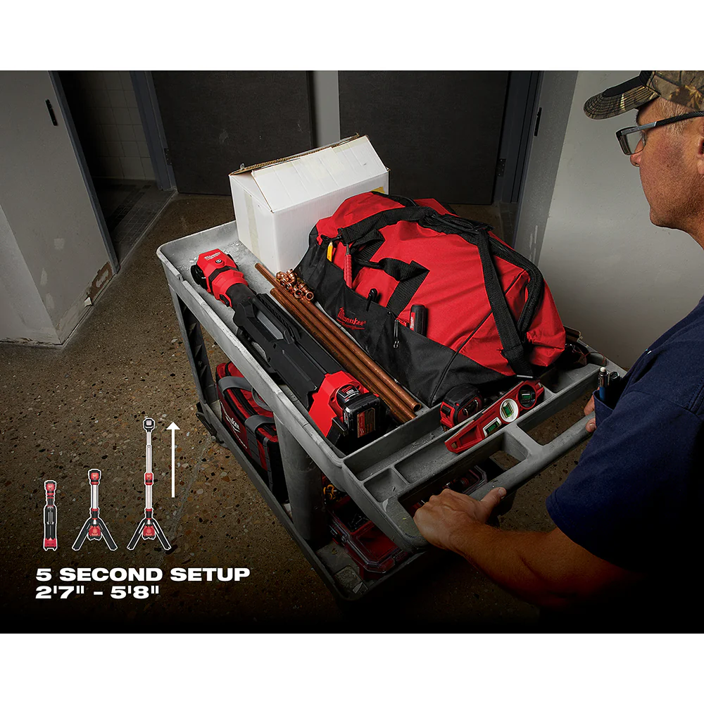 Milwaukee 2132-20 M12 12V 1.400-Lumen Dual Power Tower Light - Bare Tool