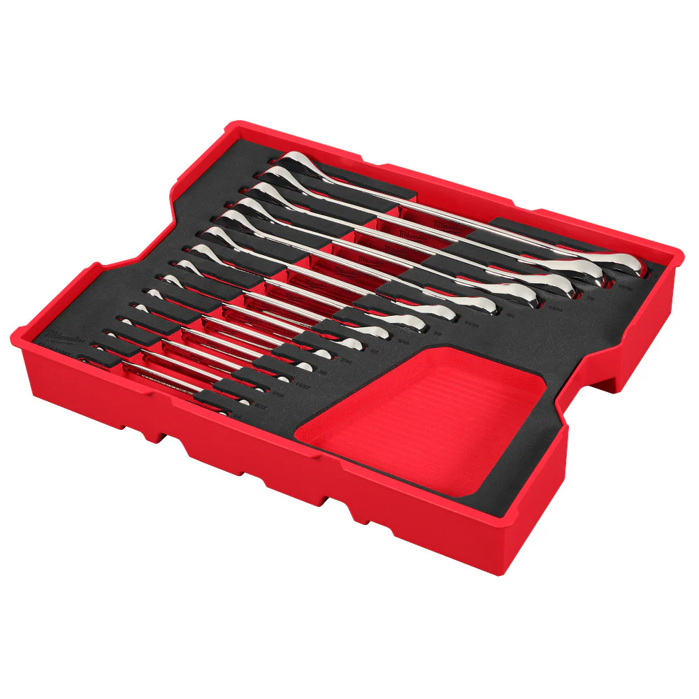 Milwaukee 48-22-0157 SAE Ratcheting Wrench Set w/ PACKOUT Storage Drawer - 15PC