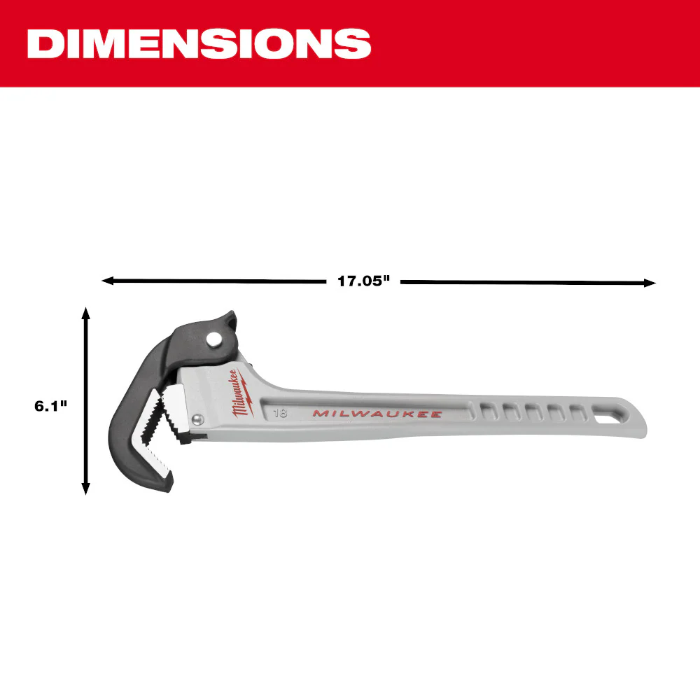 Milwaukee 48-22-7418 18 Aluminum Self-Adjusting Pipe Wrench