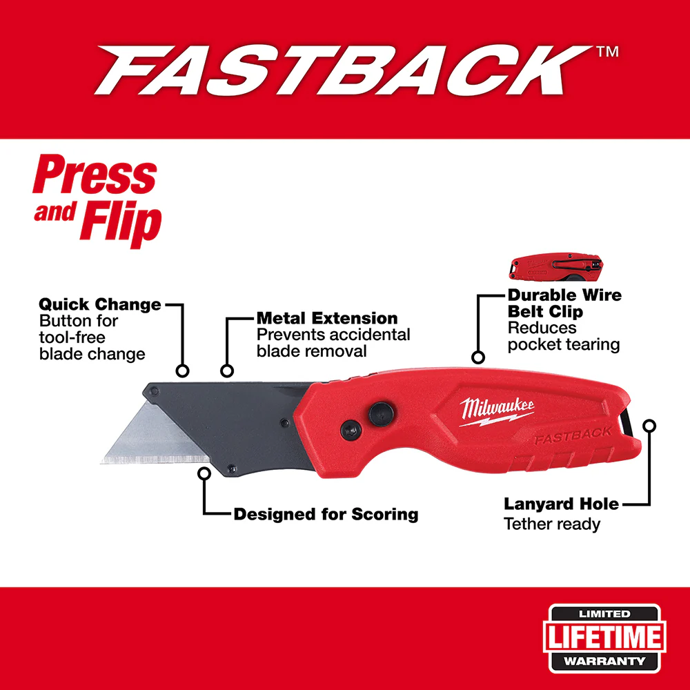Milwaukee 48-22-1503 FASTBACK Folding Tool Free Utility Knife Set - 2 PC