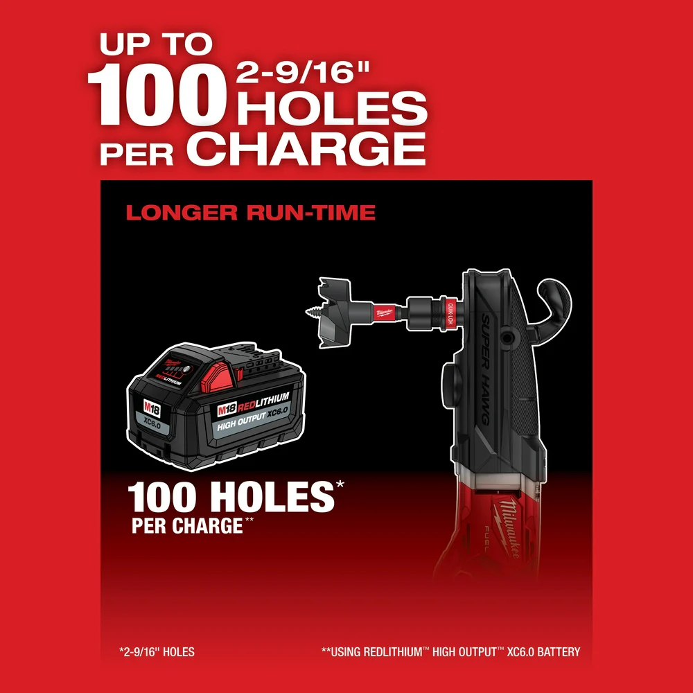 Milwaukee 2811-80 M18 FUEL 18V Super Hawg Right Angle Drill - Bare Tool. Recon