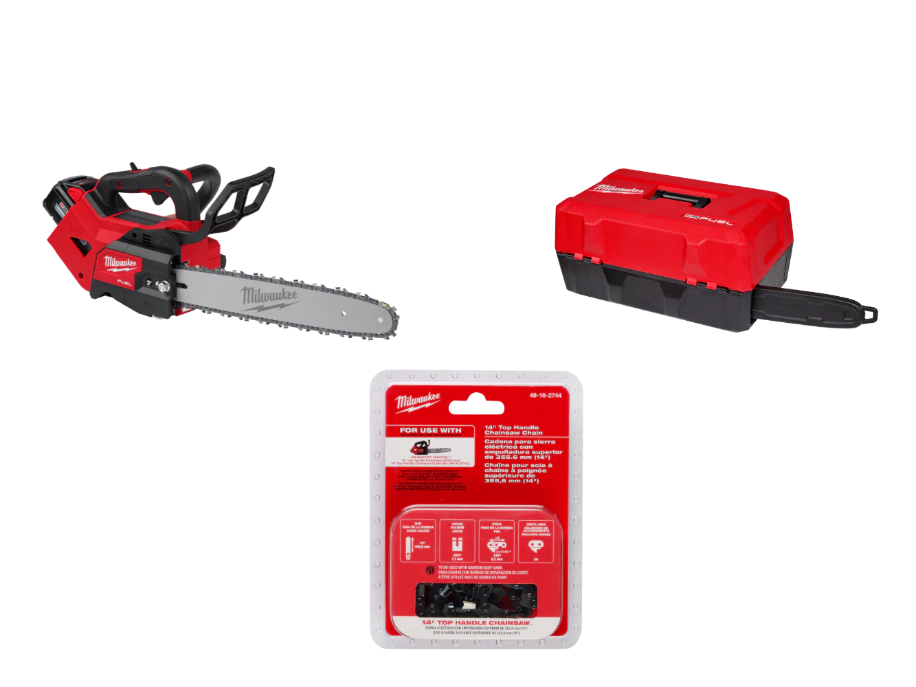 Milwaukee 2826-21TCC M18 FUEL 18V 14 Top Handle Chainsaw w/ Case. Extra Chain