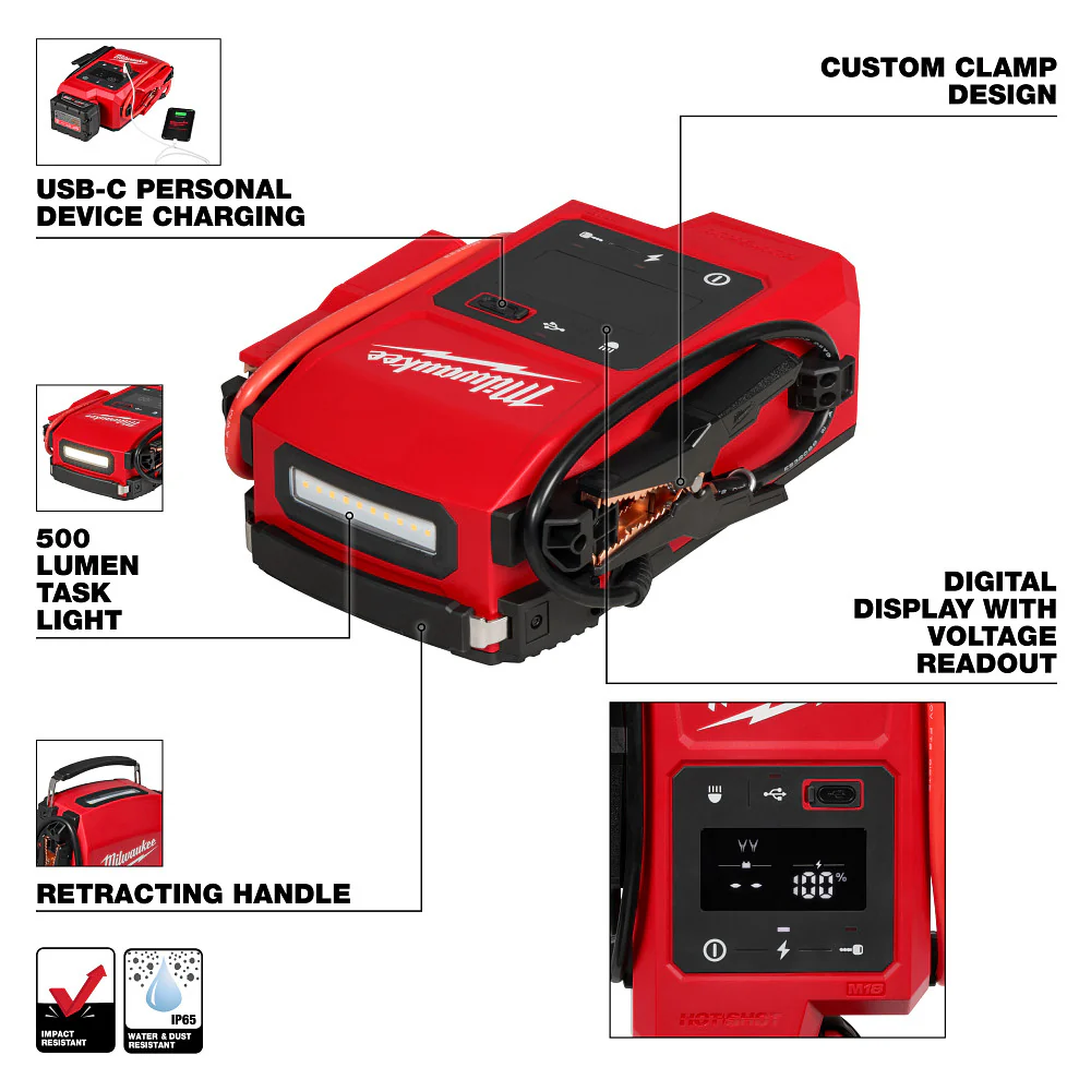 Milwaukee 3841-20 M18 18V HOTSHOT Jump Starter