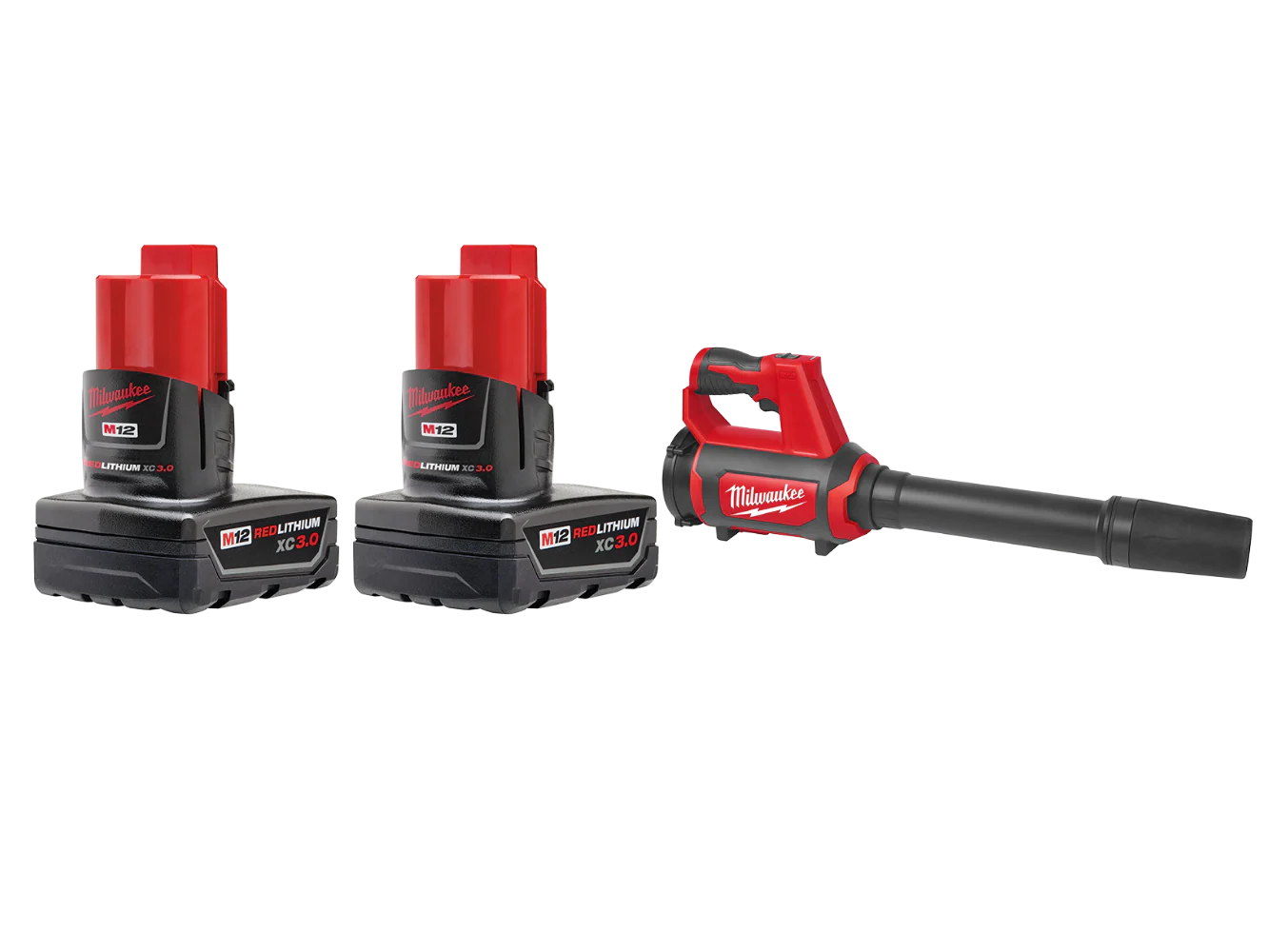 Milwaukee 48-11-2412BLR M12 12V REDLITHIUM XC Battery 2 PK w/ Spot Blower