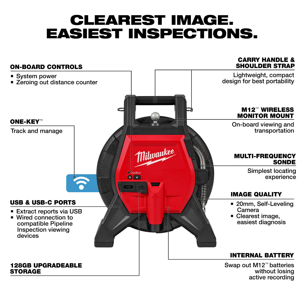 Milwaukee 3318-22B M12 12V 85 Foot High Flex Compact Inspection Camera Kit