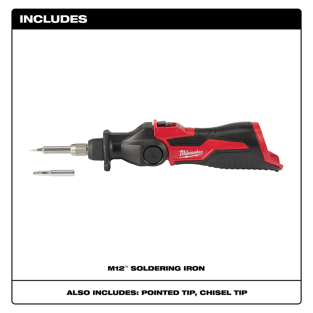 Milwaukee 2488-20 M12 12V Cordless Pivoting Head Soldering Iron - Bare Tool