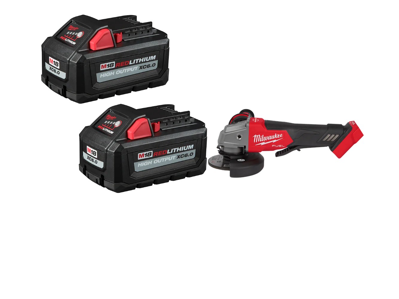 Milwaukee 2880-20BT6 M18 Paddle Switch Grinder w/ XC6.0 Battery - 2 PK