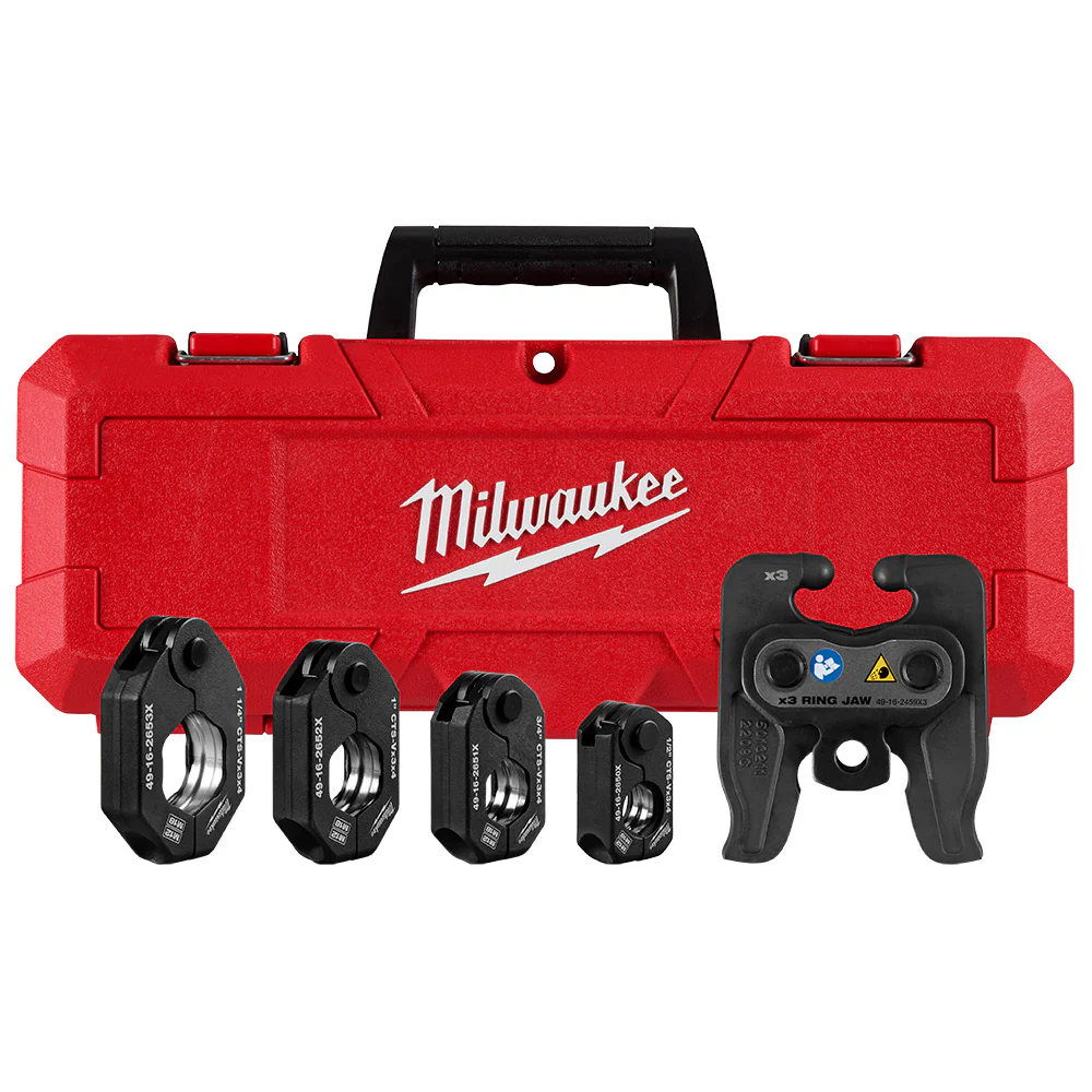 Milwaukee 49-16-2490X 1/2- 1-1/4 CTS-V Pivoting Press Ring Kit M12 FORCE LOGIC