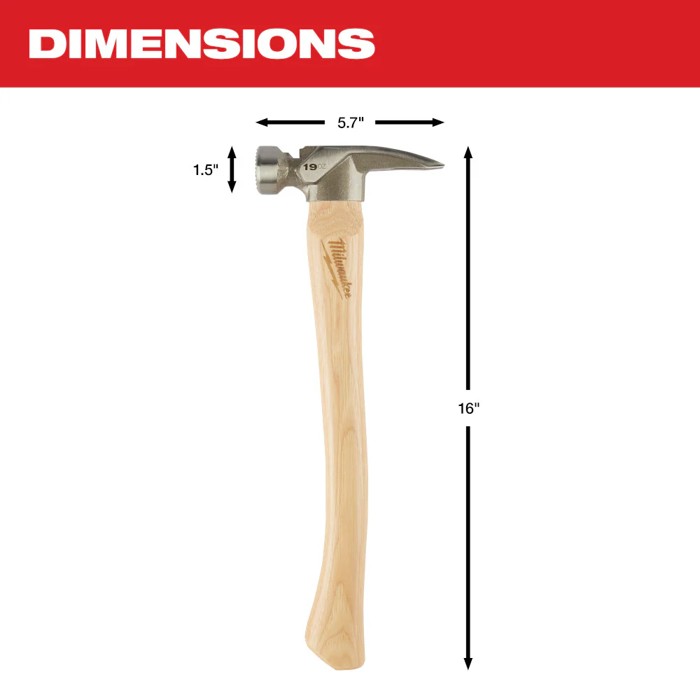Milwaukee 48-22-9419 19oz Framing Hammer w/ 15 Pry Bar