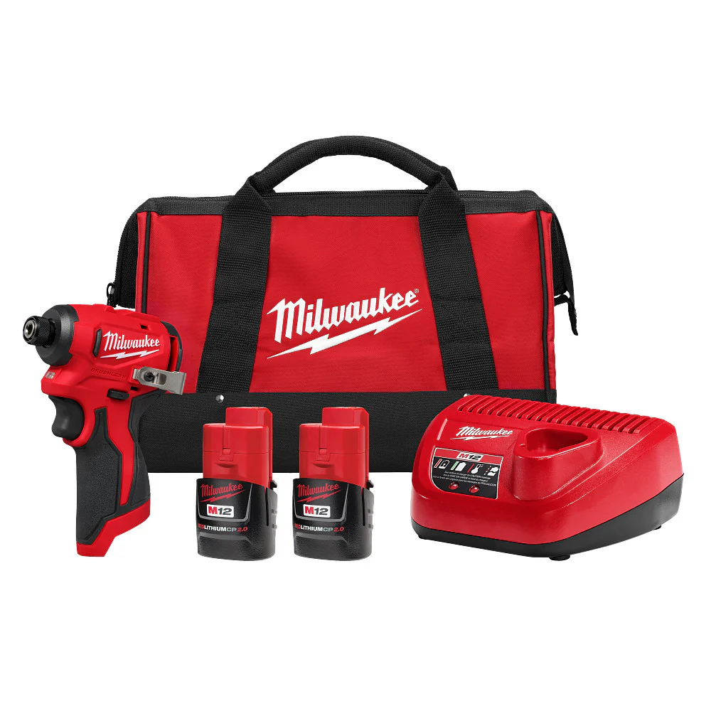 Milwaukee 3450-22 M12 12V 1/4 Subcompact Brushless Hex Impact Driver Kit