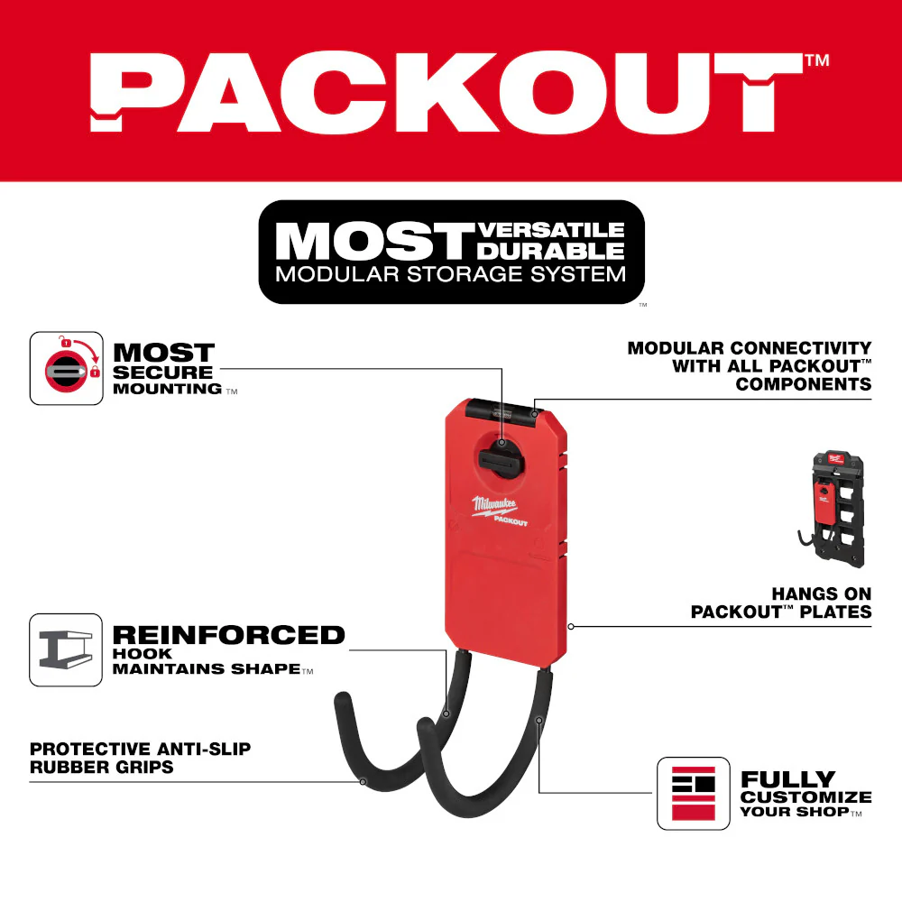 Milwaukee 48-22-8331 PACKOUT 6 Reinforced Curved Utility Hook