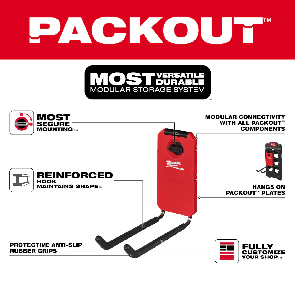 Milwaukee 48-22-8330 PACKOUT 9 Reinforced Straight Utility Hook