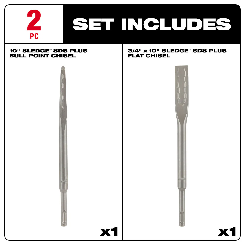 Milwaukee 48-20-7498-B SDS PLUS 4 Cutter MX4 Bit w/ Chisel Bundle Kit - 5 PC
