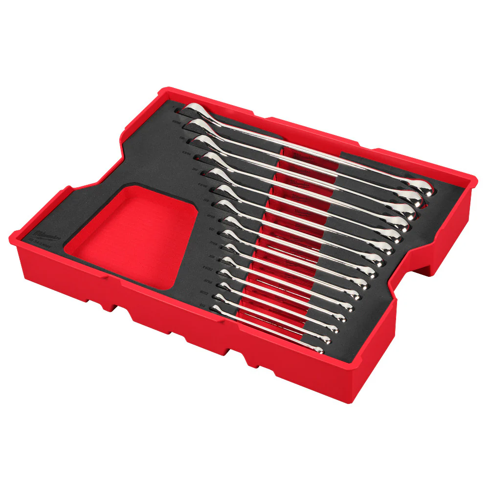 Milwaukee 48-22-0155 SAE Combination Wrench Set w/ PACKOUT Storage Tray - 15PC