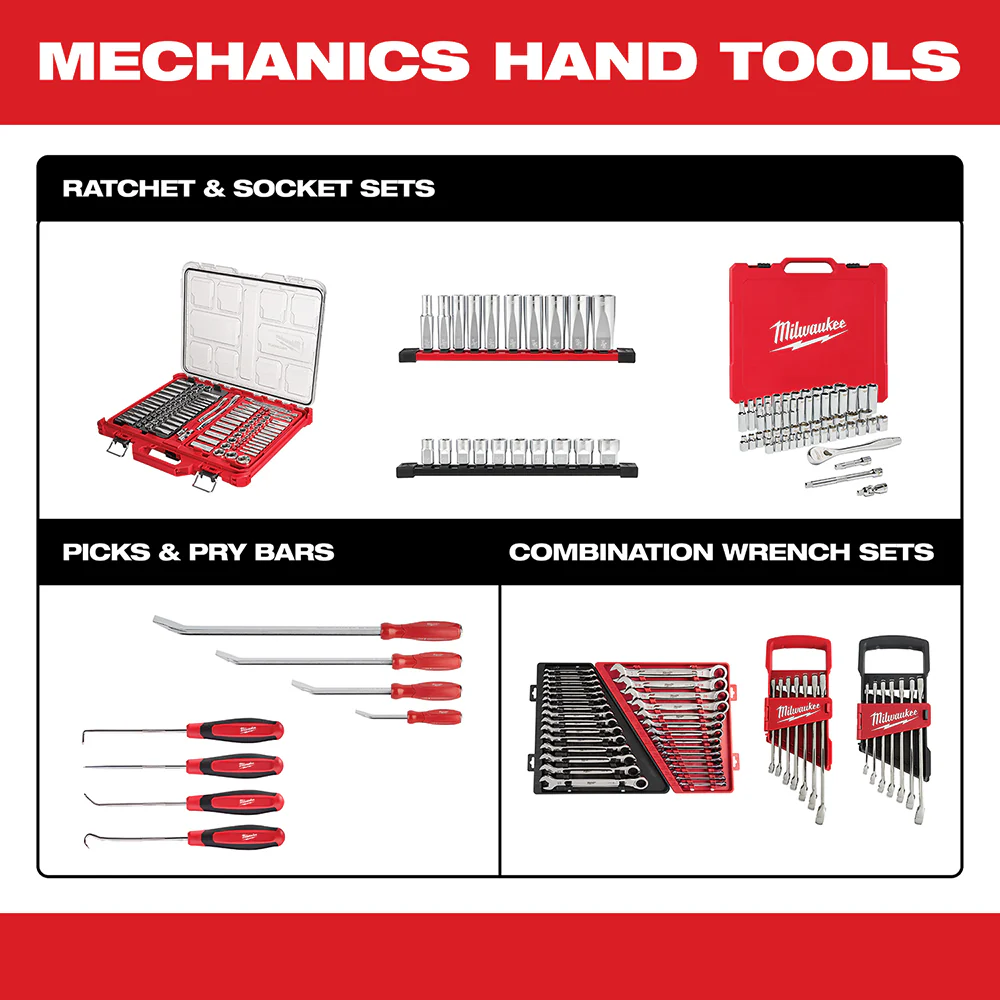 Milwaukee 48-22-9214 4-Piece I-Beam All-Metal Core Hammer Ready Pry Bar Set