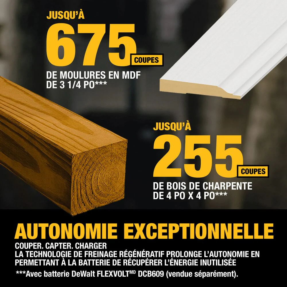 DeWALT DCS781X1 60V 12 MAX Brushless Li-Ion Double Bevel Sliding Miter Saw