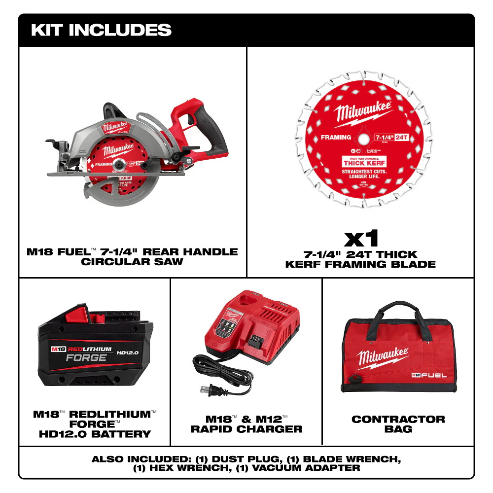 Milwaukee 2930-21HD M18 FUEL 18V 7-1/4 Rear Handle Circular Saw Kit