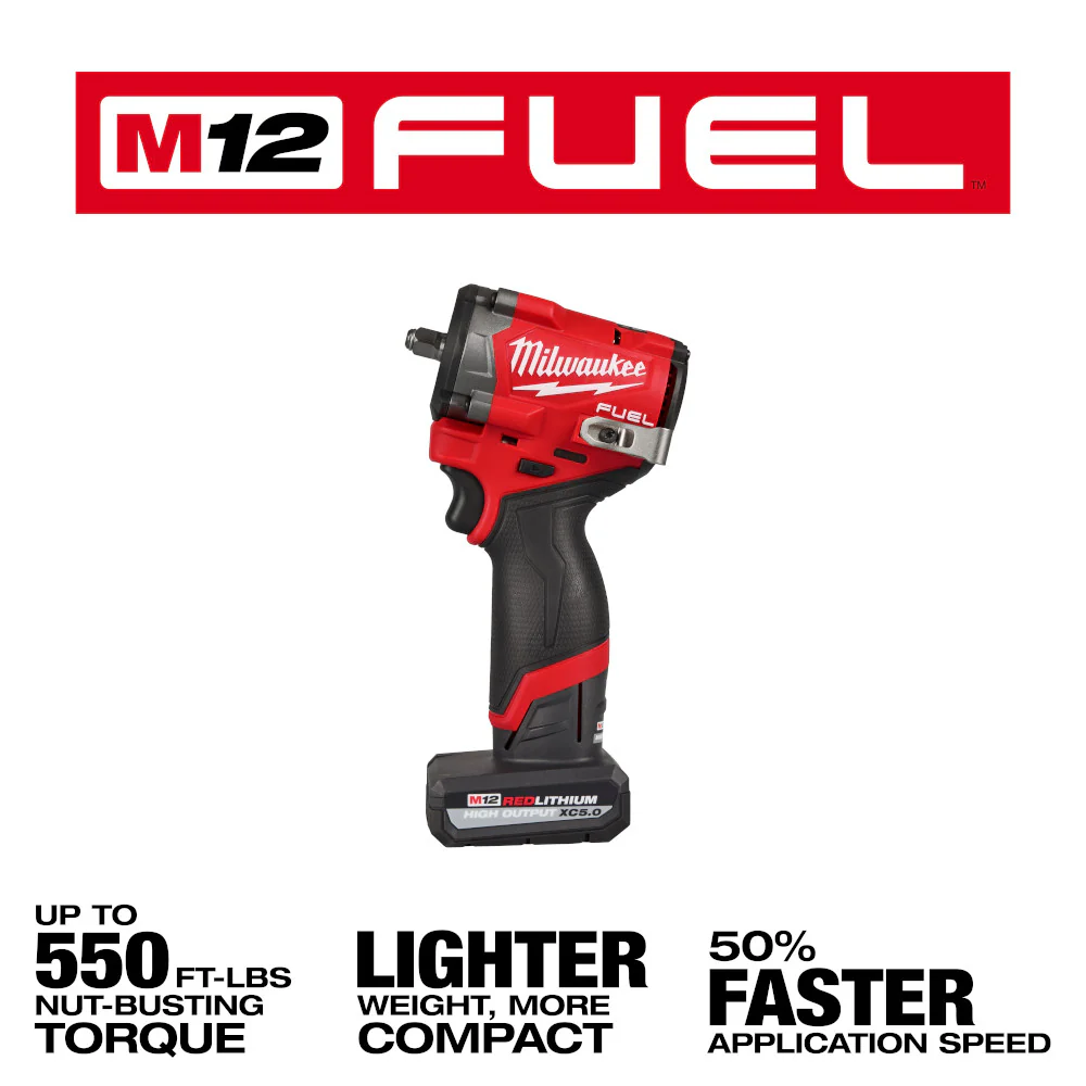 Milwaukee 2562-21 M12 FUEL 12V 3/8 Stubby Impact Wrench Kit